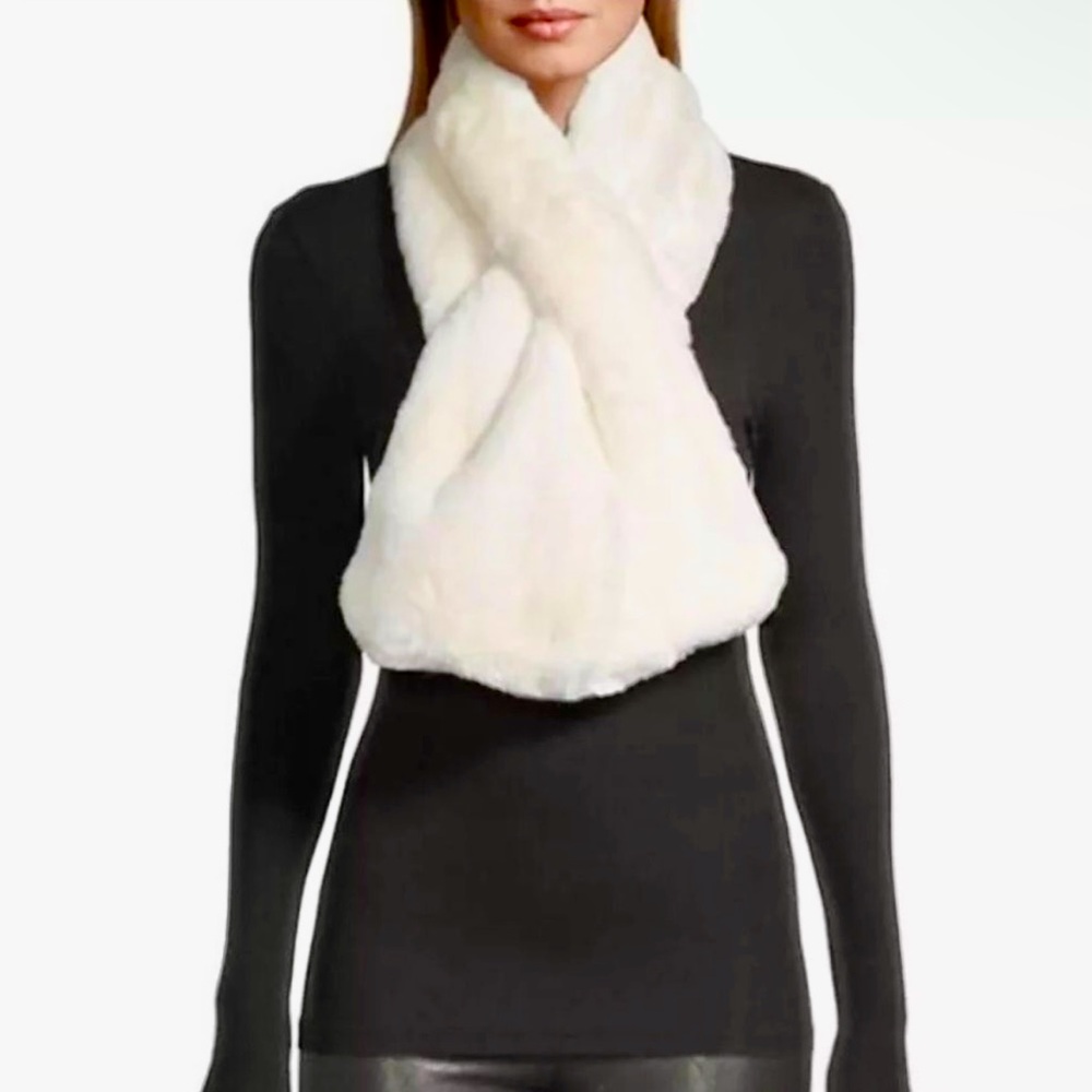 Apparis - NWT | Bambi Faux Fur ‘Pull Through’ Scarf/Stole/Wrap | Ivory -…